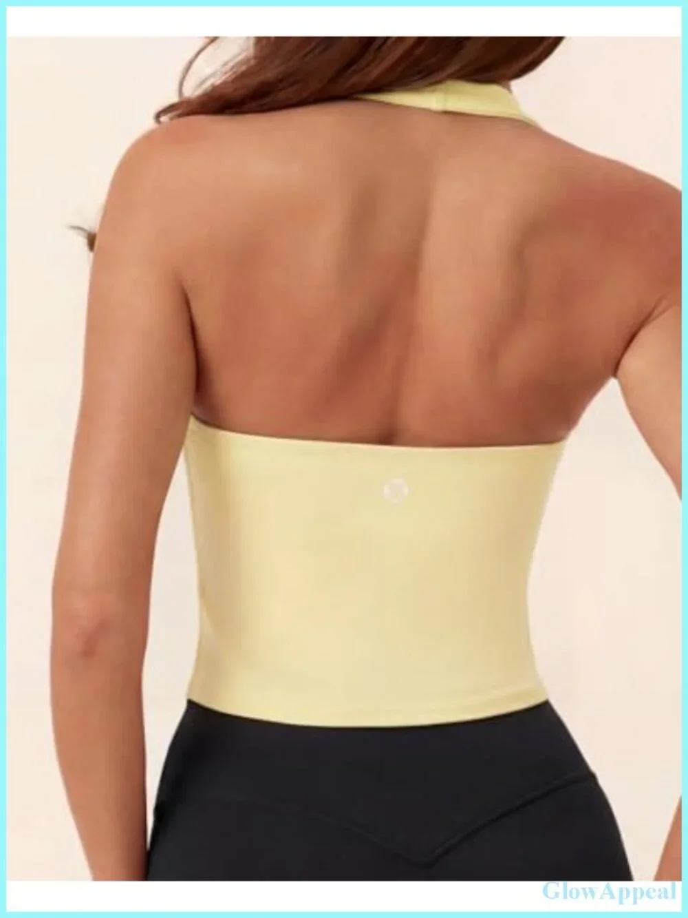 Women's Padded Halter Sports Bra Backless Longline Crop Top Yoga Tank